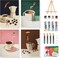 4 Pack Framed Paint By Number Kits for Adults with Wooden Easel – Coffee Theme DIY Acrylic Paint by Numbers on Canvas for Beginners, Ready-to-Display Wall Art Set, 8x12 Inch